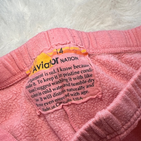 Aviator Nation Kids Pink Sweatpants with Striped Side - Picture 2 of 4